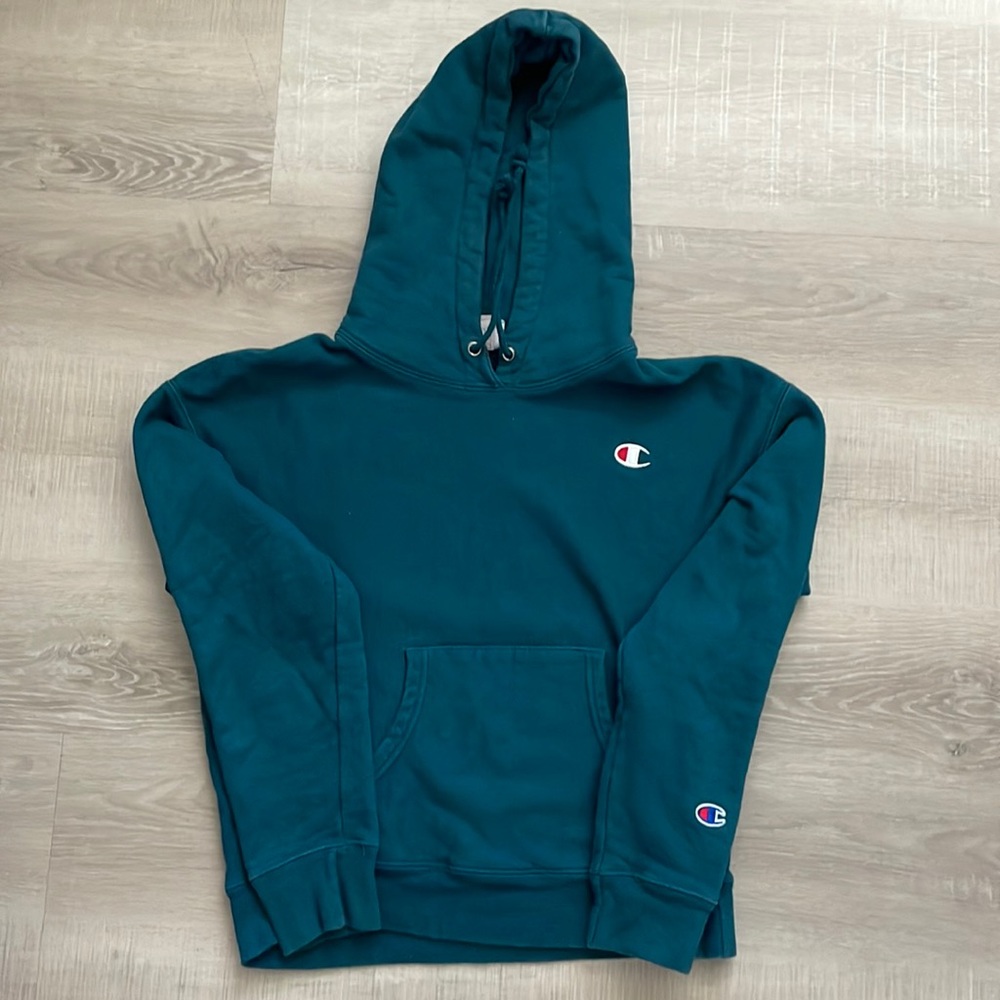 Deep Blueish Green Champion Hoodie